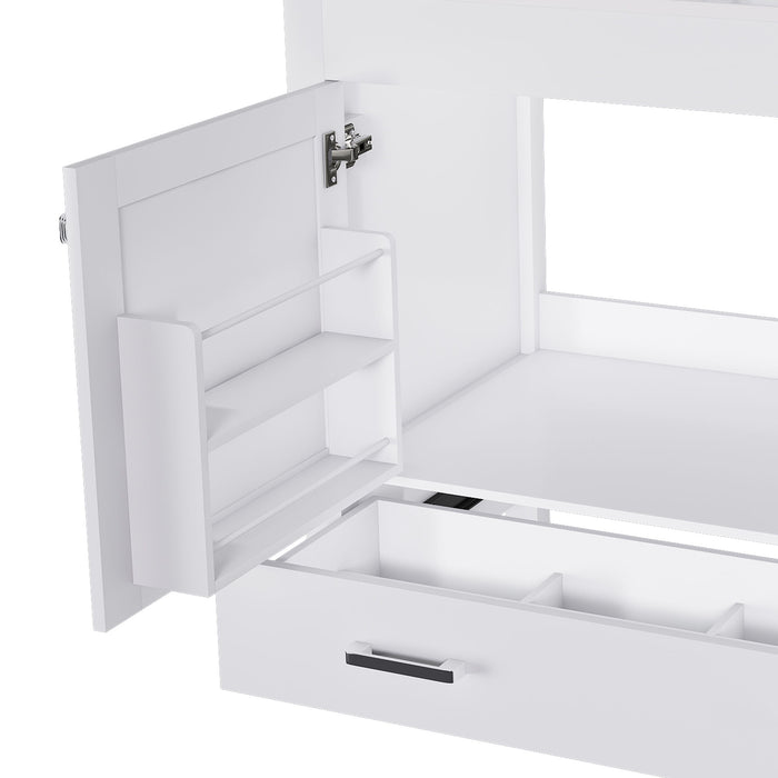 42" Bathroom Vanity Base With Doors And Drawer - White