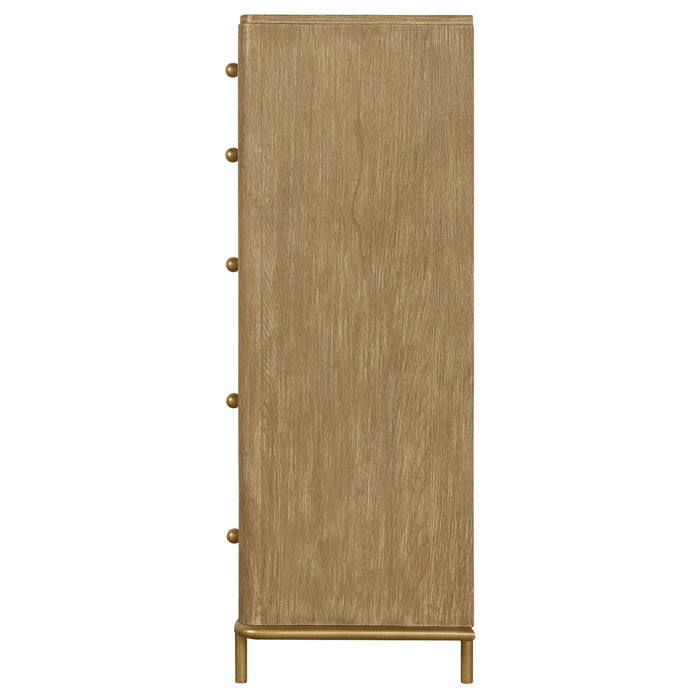 Stevie - Rectangular 5 Drawer Chest - Sand