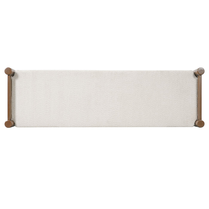 Upholstered Ottoman Bench, Indoor Accent Footrest - Beige