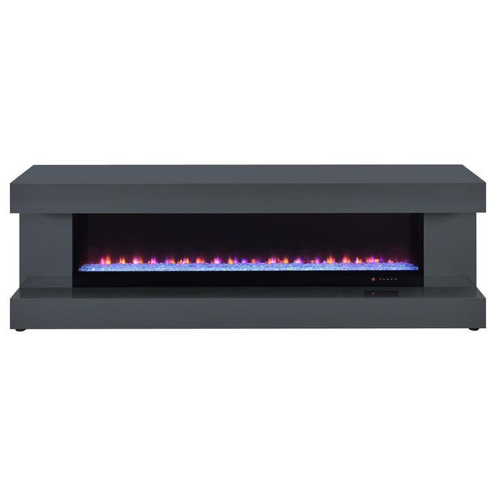 Mallory TV Stand Fireplace Console Bluetooth Speaker Grey High Gloss
