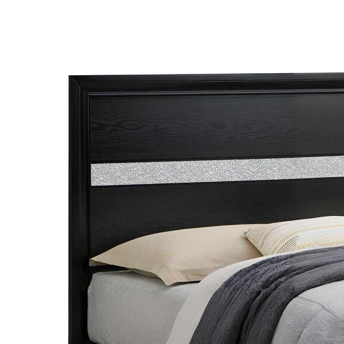 Madrid - Queen Bed With Storage Drawers And Nickel Handles - Black
