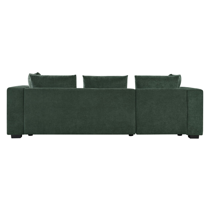 Modern L Shaped Sectional Sofa With Chenille Upholstery And Wooden Storage