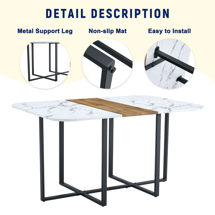 2 Tone Dining Table For Modern Minimalist And Industrial Styles