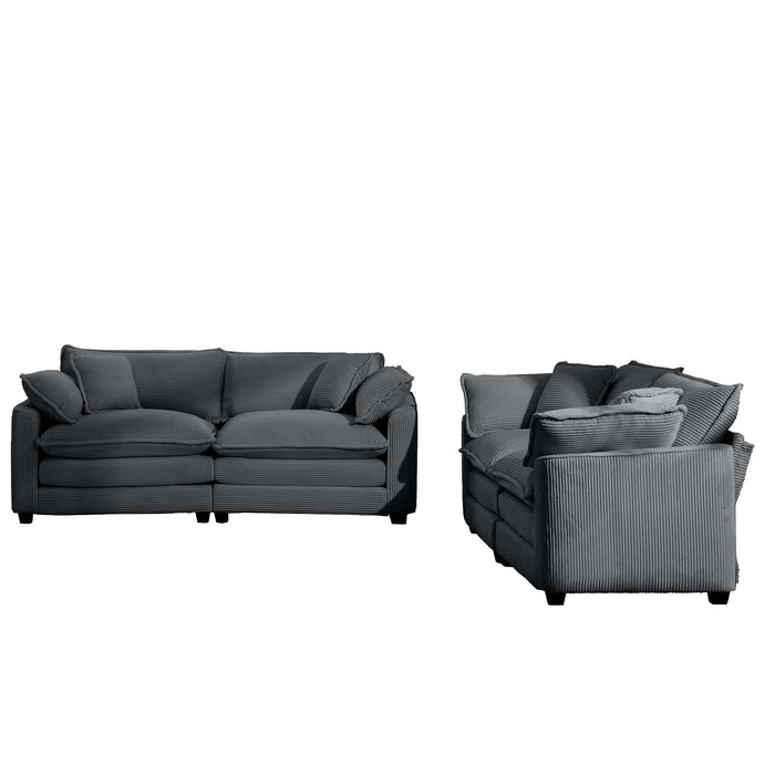 Elegant Corduroy Oversized Sectional Sofa Set With Deep Seats And Flexible Layout