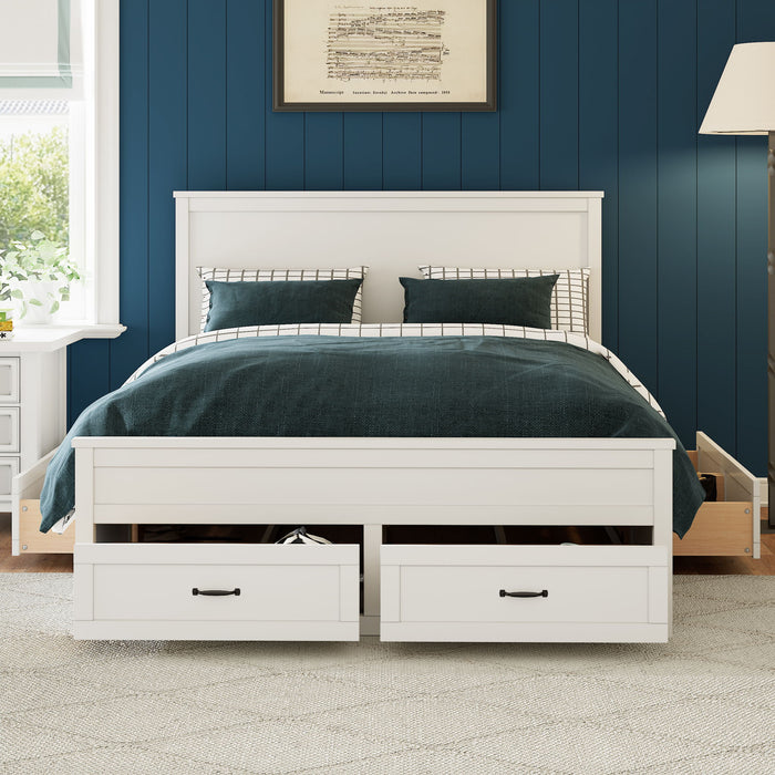Modern Storage Platform Bed Frame With 6 Drawers