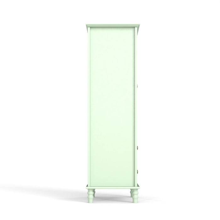 Minimalism Buffet Cabinet With Glass Doors And Double Drawer