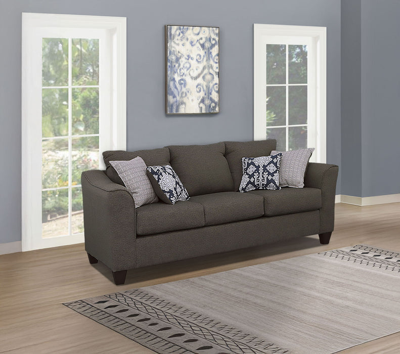Salizar Upholstered Flared Arm Sofa Charcoal Grey