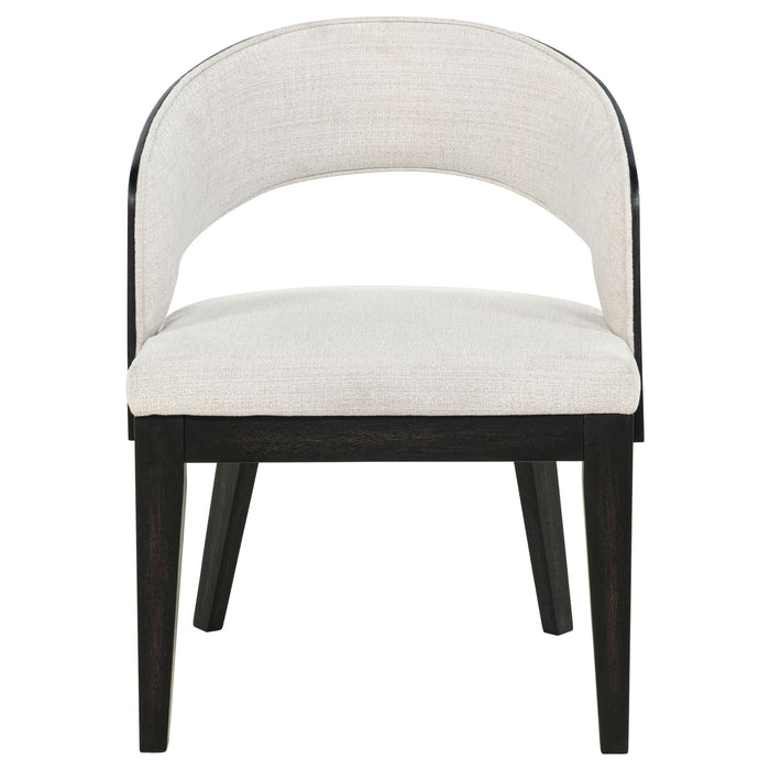 Bangor - Upholstered Dining Arm Chair (Set of 2) - Black / Cream