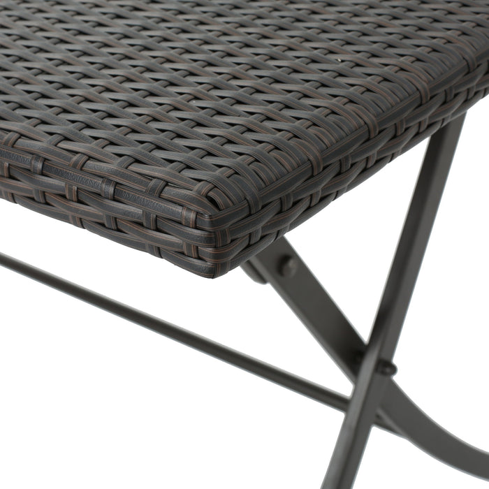 Saffron - Outdoor Rectangle Folding Dining Table - Brown Multi