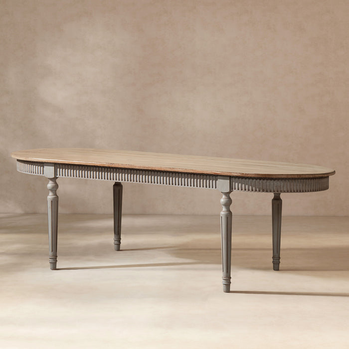 Colette - Oval Dining Table - Blue / Gray