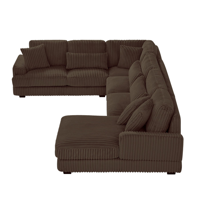 Oversized Sectional Sofa U - Shaped Sofa Couch Modern Sofa Upholstered In Soft Corduroy With A Chaise Lounge For Living Room