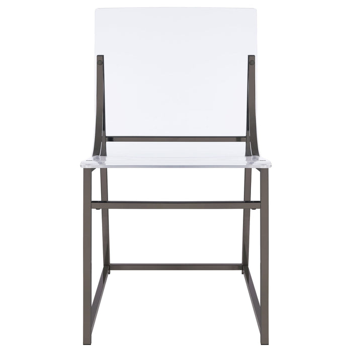 Jillian 5-piece Round Mirror Top Dining Set Black Nickel