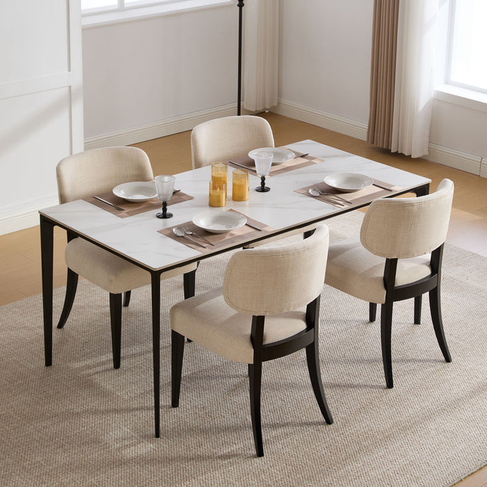 Kitchen Dining Chairs (Set of 2) - Cream