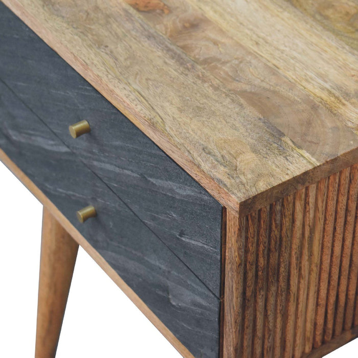 Slade - Bedside Table - Stone Gray