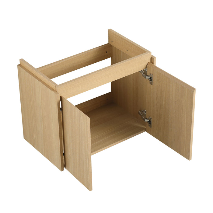 Modern Bathroom Vanity With Ceramic Basin, Wall Mounted Floating Sink Combo, Storage Cabinet