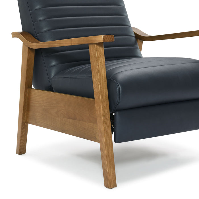 Asher - Modern Push Back Recliner With Wood Arms