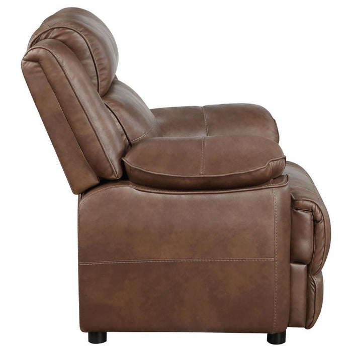 Ellington - Upholstered Padded Arm Accent Chair - Dark Brown