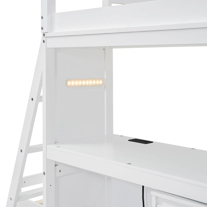 Bunk Bed With LED Light And USB Ports