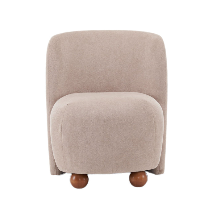 Modern Low Back Accent Upholstered Armless Living Room Chairs, Round Feet