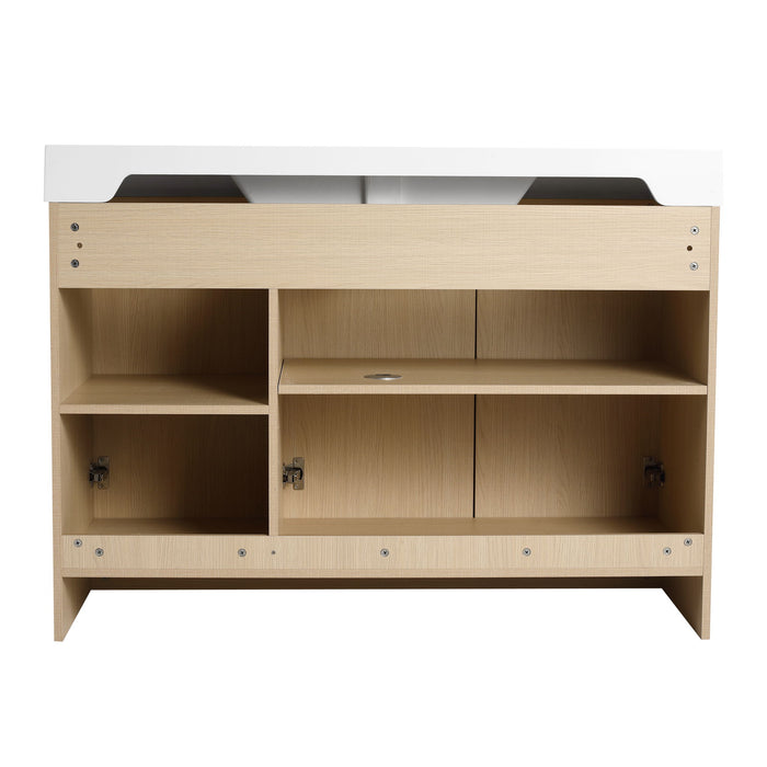 Freestanding Bathroom Vanity With Resin Sink & Soft Close Cabinet Doors