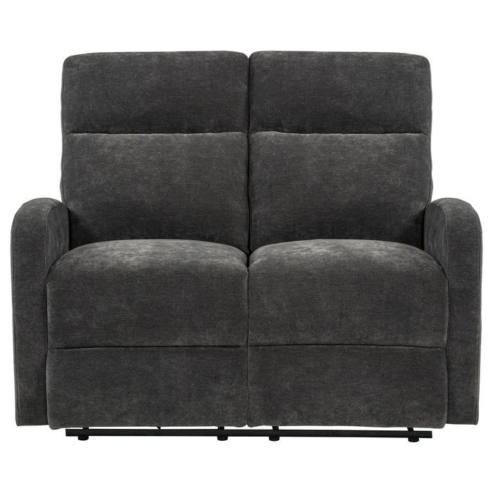 Hamilton Chenille Manual Reclining Loveseat Charcoal Grey