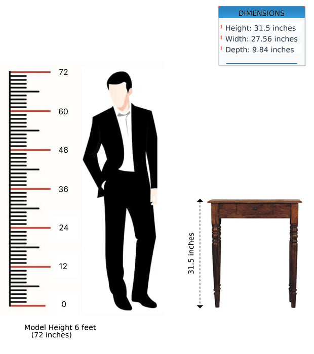 Turned Legs Drawer Console Table