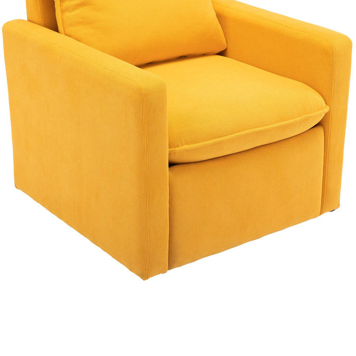 Coolmore Round Accent Sofa Chair For Living Room, 360 Degree Swivel Barrel Club Chair, Leisure Arm Chair