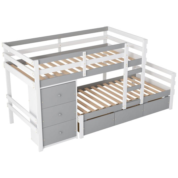 Loft Bunk Bed With Drawers And Ladder