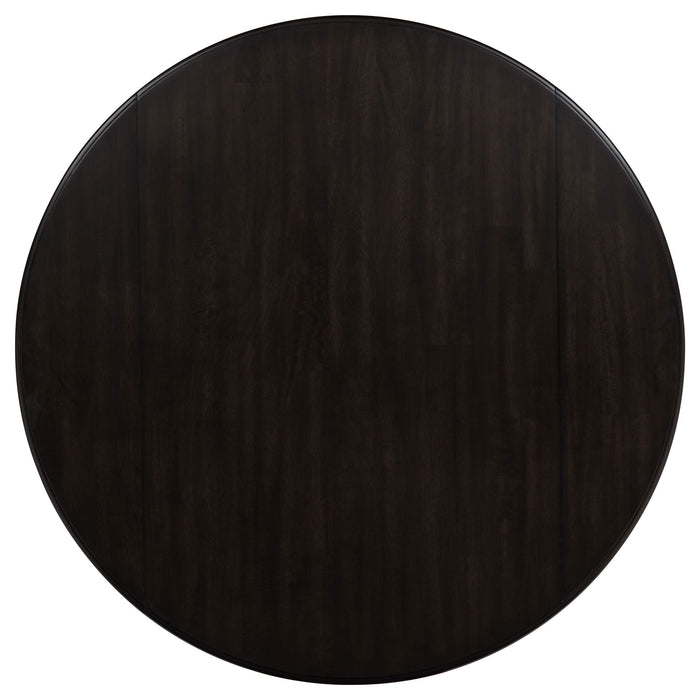 Catley 5-piece Round Drop Leaf Dining Table Set Dark Coffee
