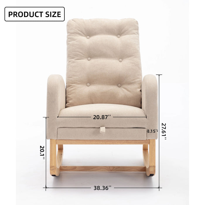 Accent Rocking Chair With Footrest, High Back