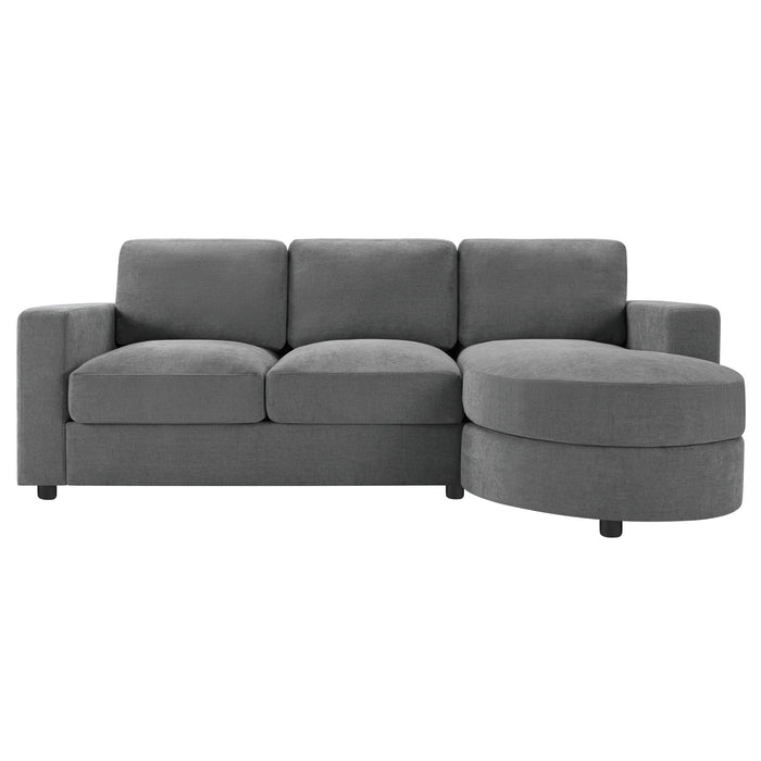 Modern L-Shaped Sectional Sofa With Curved Chaise, USB Ports, And Side Storage Pockets