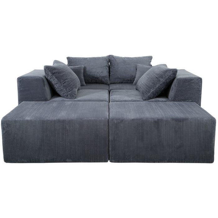 Modular Sectional Sofa, Convertible Couch With Chaise Corduroy
