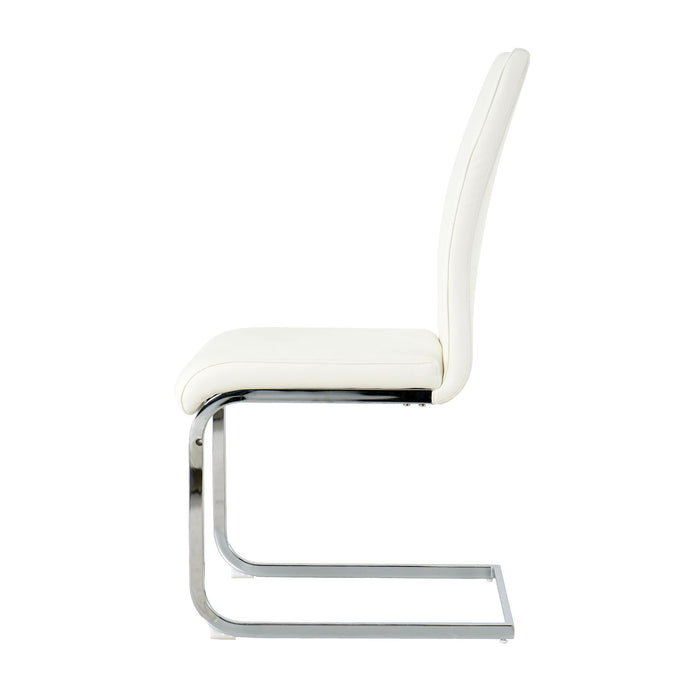 Modern Dining Chairs With Padded Seat And Metal Legs