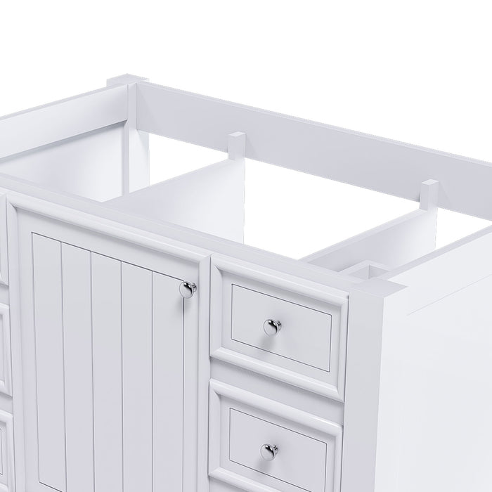 36" Bathroom Vanity With 1 Cabinet And 3 Drawers 1, Storage Solution - White