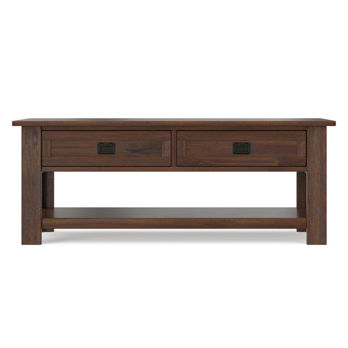 Monroe - Rectangular Coffee Table With Drawers - Brown