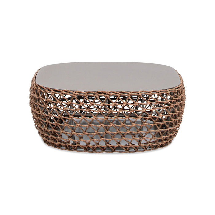 Willow - Oval Woven Patio Coffee Table, Wicker Frame