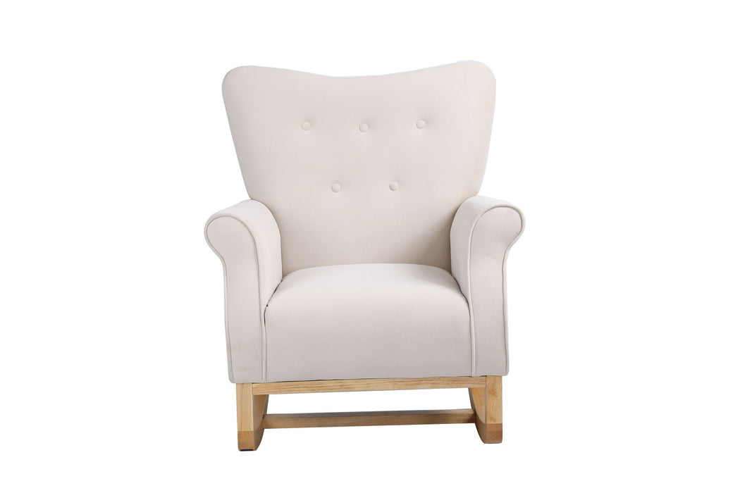 Modern Rocking Chair, Upholstered Accent Chair For Nursery, Small Contemporary Rocke