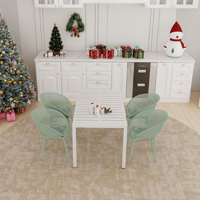 4 Pack Lounge Chair Set With Long Table