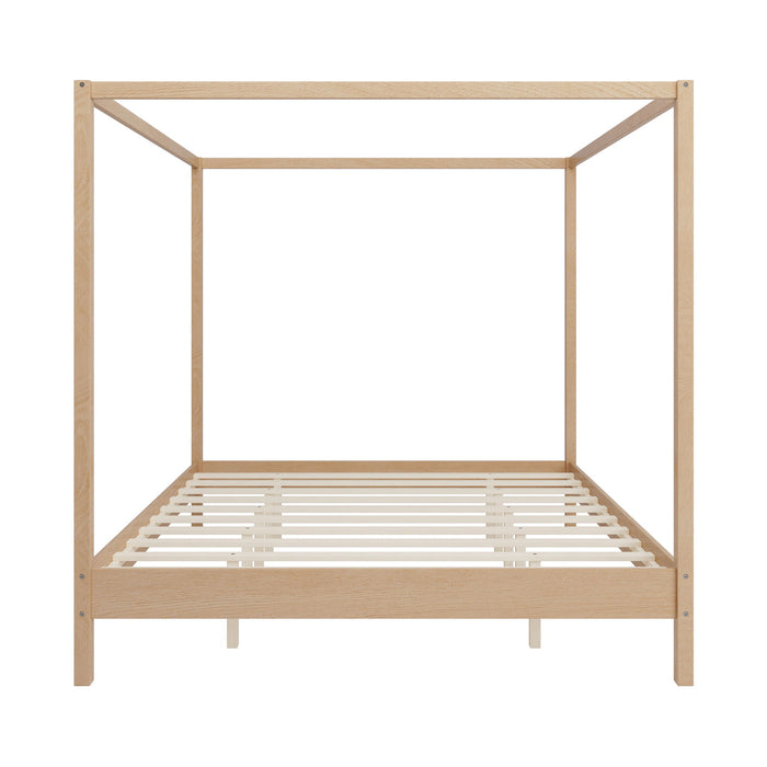 Canopy Bed Frame 4 Poster Platform Bed With Slats Support, No Box Spring Needed