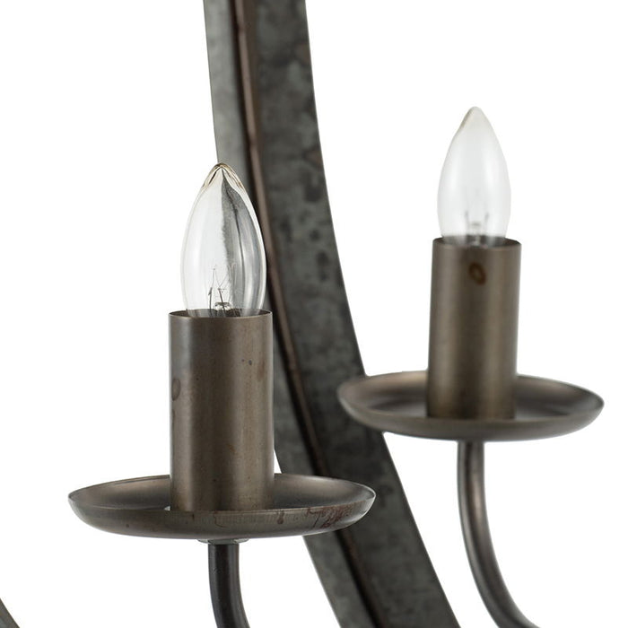 4 Light Metal Chandelier, Hanging Light Fixture With Adjustable Chain For Kitchen, Bulb Not Included - Gray