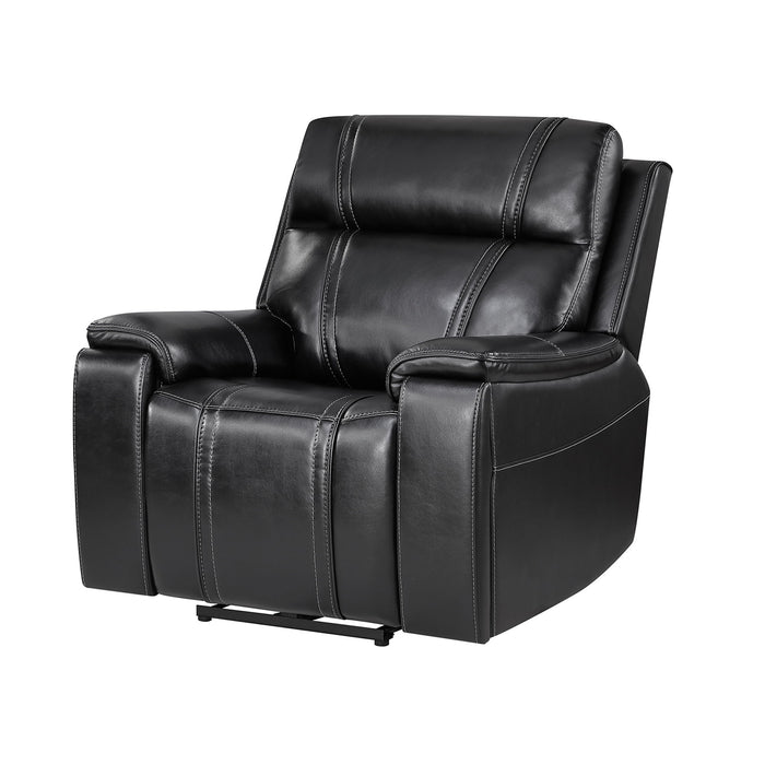 Gary - Power Recliner With Power Recline Motion, Pillow Top Arms, Hidden Cupholders - Black