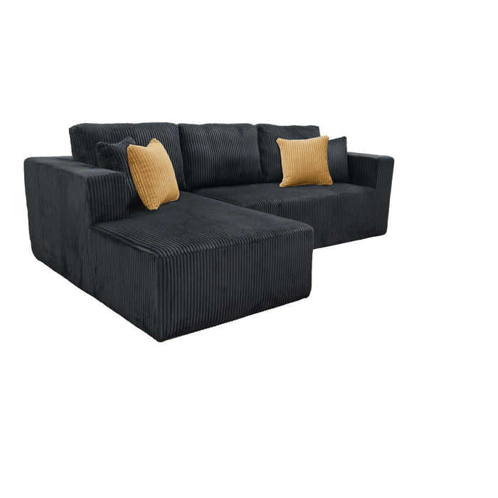 L - Shape Full Compressed Upholstered Sectional