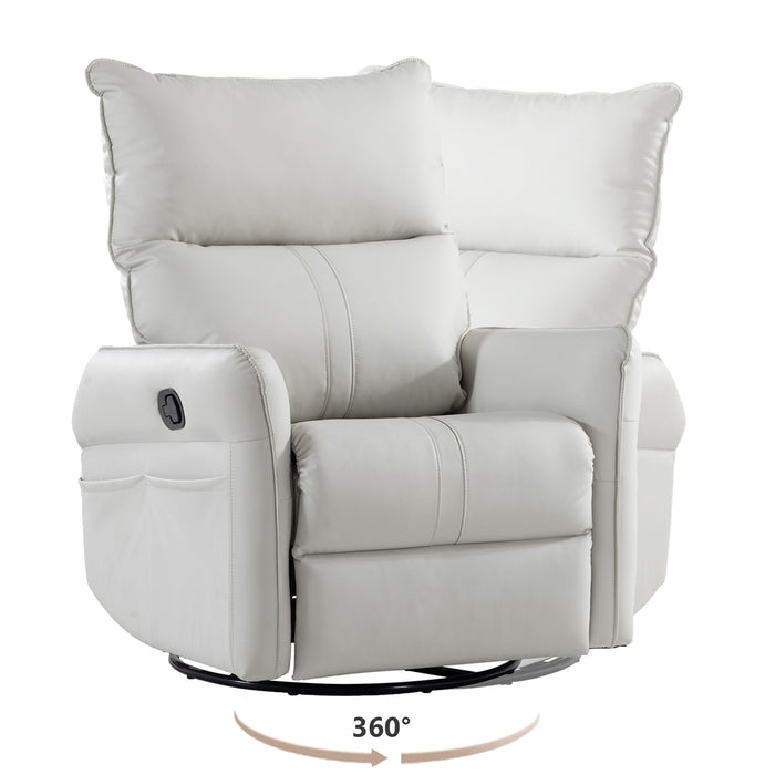 360° Modern Small Rocking Swivel Recliner Chair With Side Pocket