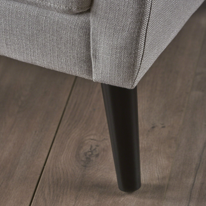 Radiantize - Upholstered Fabric Club Chair With Square-Off Back And Button Tufted