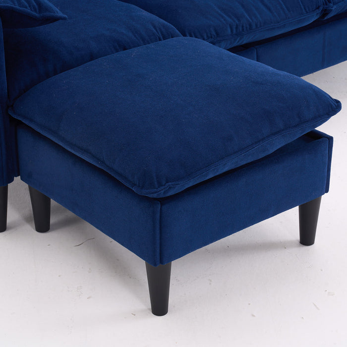 Convertible Combination Sofa With Footstools With Storage