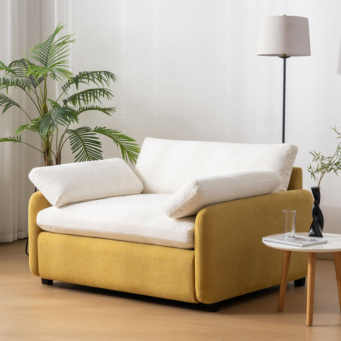 Oversized Single Sofa Chair Wide And Deep Seat, Modern Upholstered Comfy Blocking Couch Lounge With Pillows