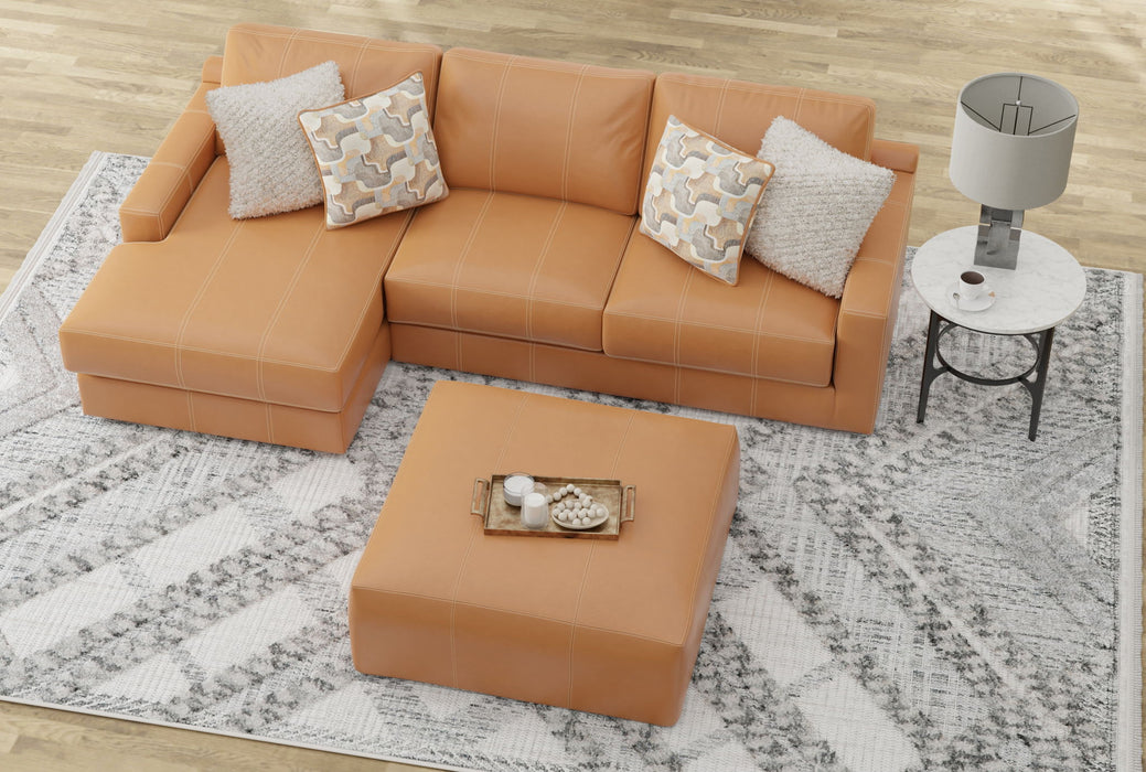 Minori - Italian Leather Sofa / Chaise And Cocktail Ottoman