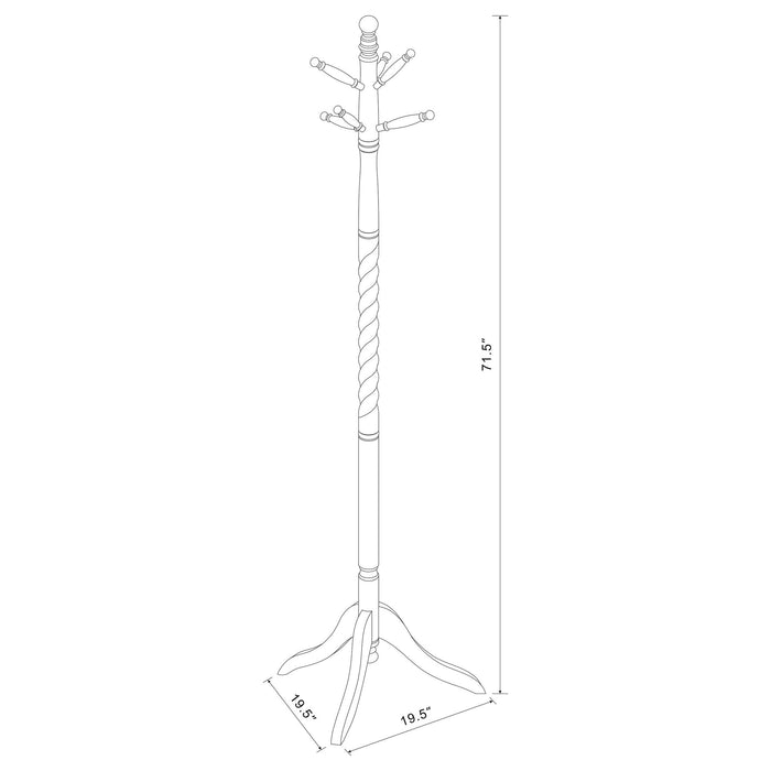 Riona 6 Hook Freestanding Wood Coat Rack Hat Hanger Merlot