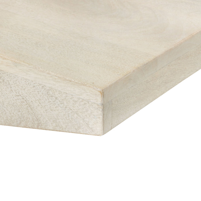 Modern White Washed Solid Wood Coffee Table