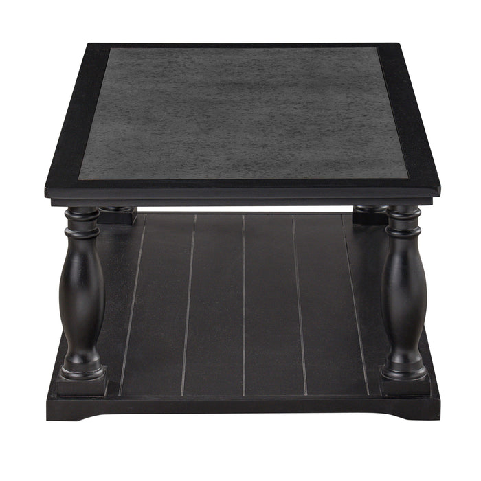 Farmhouse Rectangular Coffee Table With 2 Tiers